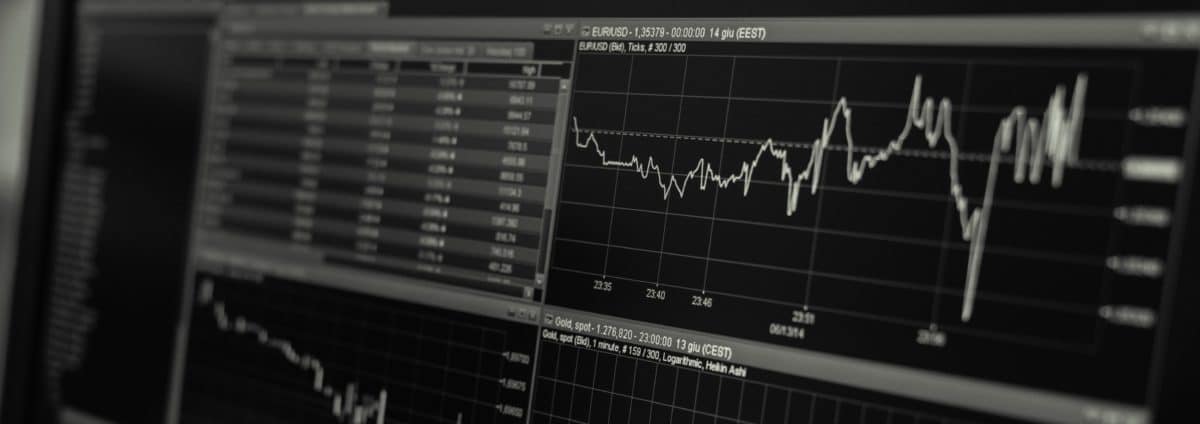 Stock trading monitor (black and white)